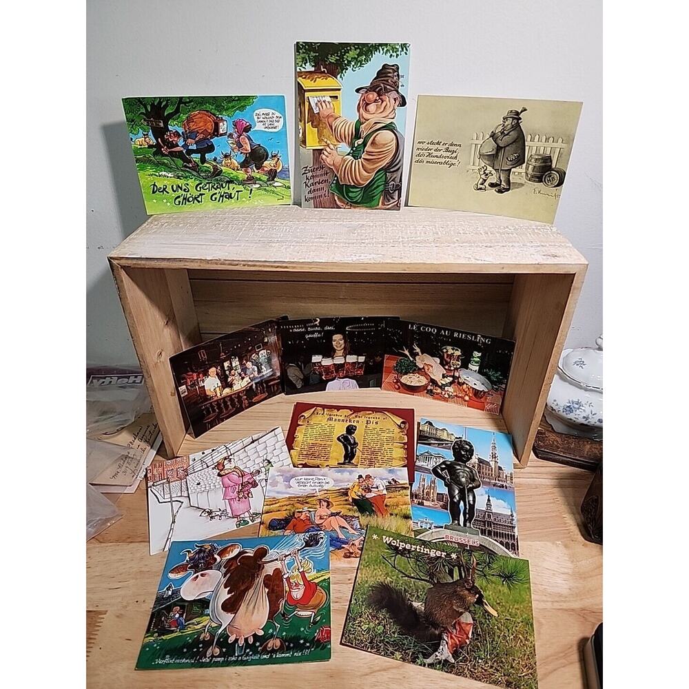 Germany Belgium Vintage Postcards Ephemera Souvenir Funny Sarcastic 12 Pieces